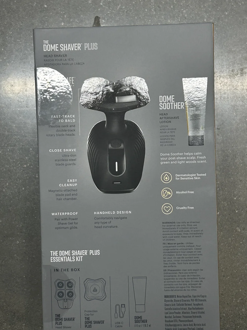 Dome Shaver Plus Essentials Kit - Black & Gold